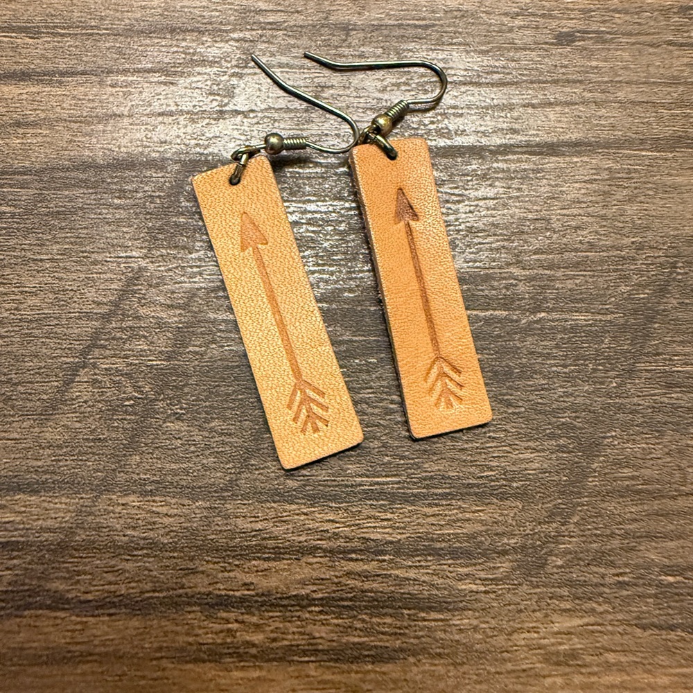Arrow Design Leather Earrings
